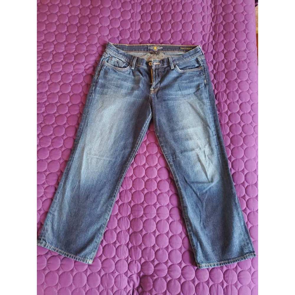 Lucky Brand Mid Rise Janet Sweet Straight Cropped Jeans Blue Pockets Denim 14